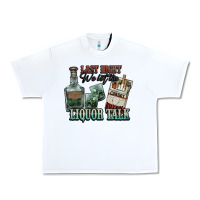 White last night we let the liquor talk cowboy western c Urban Heavy Tee - NancyCooperArtShop