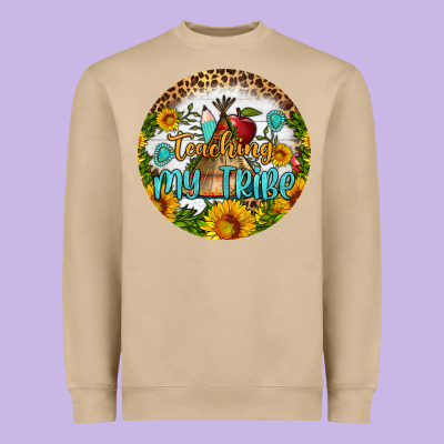 Teaching My Tribe Round Earring Heavyweight Sweatshirt Designed By Bundleandbundleshop