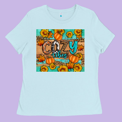 Cozy Vibes Ladies Tee Designed By Artiststas