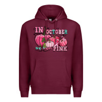 Burgundy in october we wear pink Premium Hoodie - CowGirlArtShop