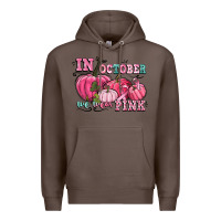 Coffee in october we wear pink Premium Hoodie - CowGirlArtShop