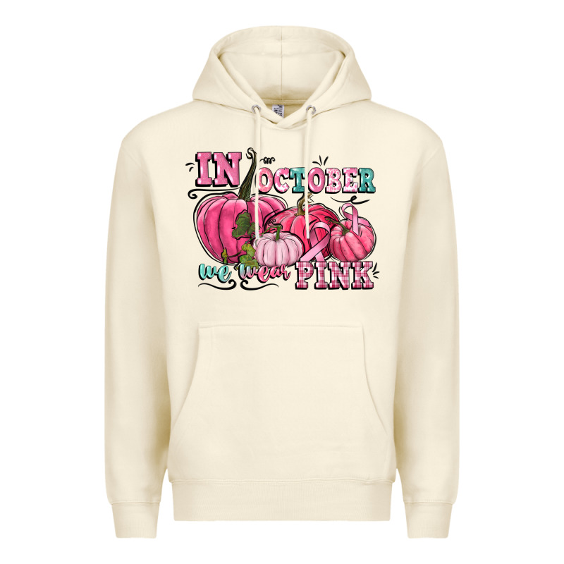 In October We Wear Pink Premium Hoodie by CowGirlArtShop | Teevron
