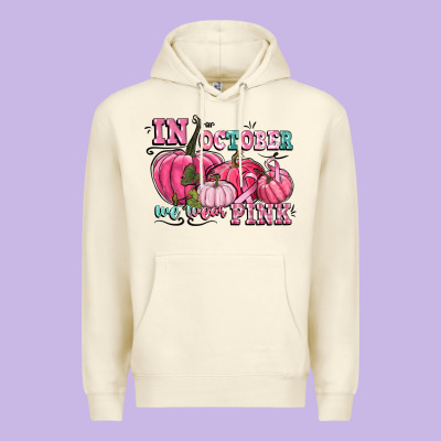 In October We Wear Pink Premium Hoodie Designed By Cowgirlartshop