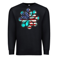 Black American flag turquoise gemstone 4th of july Premium Sweatshirt - CowGirlArtShop