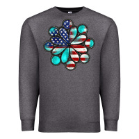 Charcoal Heather American flag turquoise gemstone 4th of july Premium Sweatshirt - CowGirlArtShop
