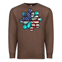 Chestnut American flag turquoise gemstone 4th of july Premium Sweatshirt - CowGirlArtShop
