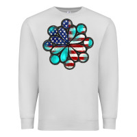 Dove Grey American flag turquoise gemstone 4th of july Premium Sweatshirt - CowGirlArtShop