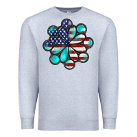 Heather Grey American flag turquoise gemstone 4th of july Premium Sweatshirt - CowGirlArtShop