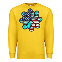 Lemon American flag turquoise gemstone 4th of july Premium Sweatshirt - CowGirlArtShop