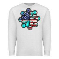 Oatmeal Heather American flag turquoise gemstone 4th of july Premium Sweatshirt - CowGirlArtShop