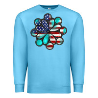 Ocean Blue American flag turquoise gemstone 4th of july Premium Sweatshirt - CowGirlArtShop