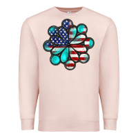 Pale Pink American flag turquoise gemstone 4th of july Premium Sweatshirt - CowGirlArtShop