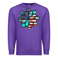 Purple American flag turquoise gemstone 4th of july Premium Sweatshirt - CowGirlArtShop