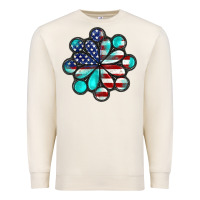 Sandshell American flag turquoise gemstone 4th of july Premium Sweatshirt - CowGirlArtShop