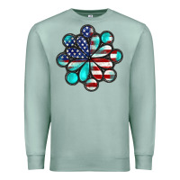 Seafoam American flag turquoise gemstone 4th of july Premium Sweatshirt - CowGirlArtShop