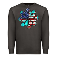 Smoke American flag turquoise gemstone 4th of july Premium Sweatshirt - CowGirlArtShop