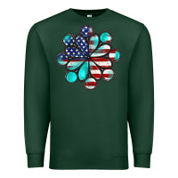Sports Green American flag turquoise gemstone 4th of july Premium Sweatshirt - CowGirlArtShop