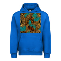 Cobalt tiger leopard turquoise glitter seamless pattern Urban Hoodie - BundleAndBundleShop