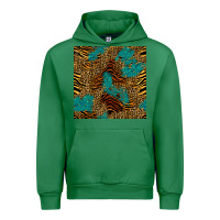 Emerald tiger leopard turquoise glitter seamless pattern Urban Hoodie - BundleAndBundleShop