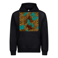 Foreset Green tiger leopard turquoise glitter seamless pattern Urban Hoodie - BundleAndBundleShop