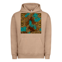 Pigment Burro tiger leopard turquoise glitter seamless pattern Urban Hoodie - BundleAndBundleShop