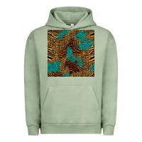 Pigment Oil Green tiger leopard turquoise glitter seamless pattern Urban Hoodie - BundleAndBundleShop