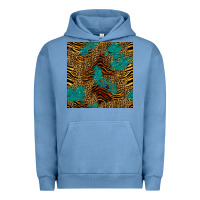 Pigment Pebble Blue tiger leopard turquoise glitter seamless pattern Urban Hoodie - BundleAndBundleShop