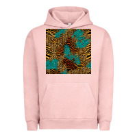 Pigment Salmon tiger leopard turquoise glitter seamless pattern Urban Hoodie - BundleAndBundleShop