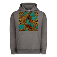 Pigment Tornado tiger leopard turquoise glitter seamless pattern Urban Hoodie - BundleAndBundleShop