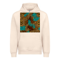 Sandshell tiger leopard turquoise glitter seamless pattern Urban Hoodie - BundleAndBundleShop