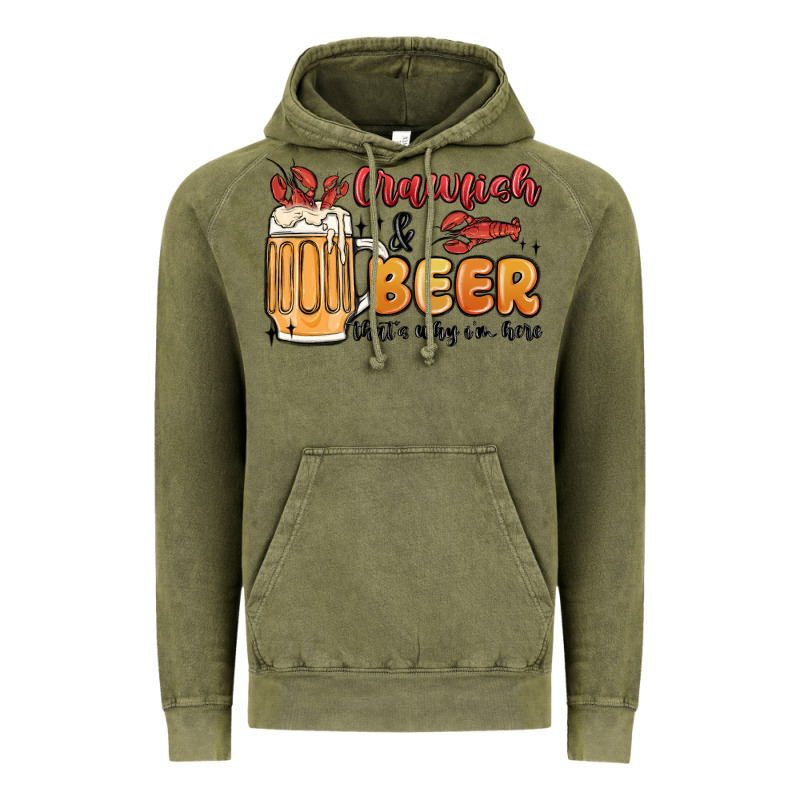 Crawfish And Beer That's Why I'm Here Vintage Hoodie by MaliasSmallBusiness | Teevron