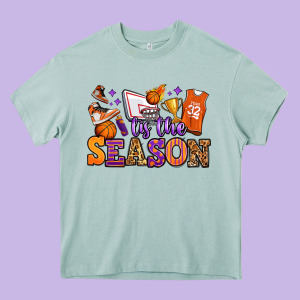 Tis The Season Basketball Heavy Core Tee Designed By Jasminsmagicworld