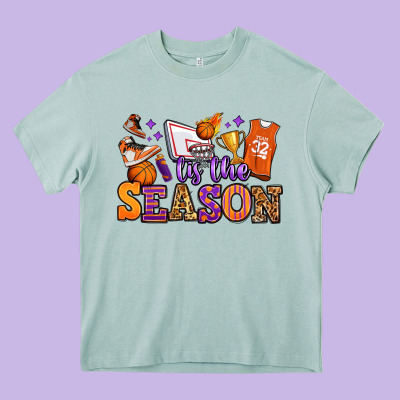 Tis The Season Basketball Heavy Core Tee Designed By Jasminsmagicworld