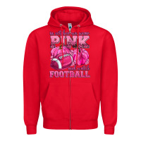 Red In October We Wear Pink Watch Football Zipper Hoodie - texasbilliewilder