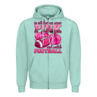Seafoam In October We Wear Pink Watch Football Zipper Hoodie - texasbilliewilder