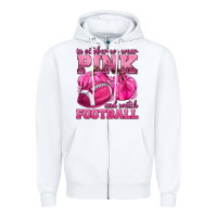 White In October We Wear Pink Watch Football Zipper Hoodie - texasbilliewilder
