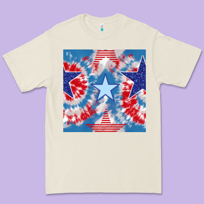 Patriotic Tie Dye Stars Premium Tee Designed By Bundleandbundleshop