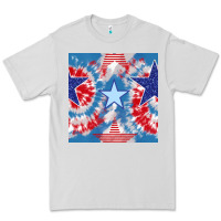 Dove Grey patriotic tie dye stars Premium Tee - BundleAndBundleShop