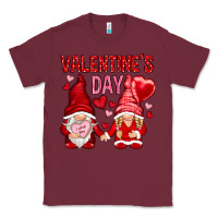 Burgundy valentines day with gnomies Classic Tee - NancyCooperArtShop