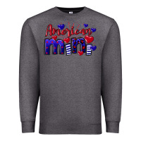 Charcoal Heather American Mini  4th of July Premium Sweatshirt - CowGirlArtShop