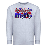 Heather Grey American Mini  4th of July Premium Sweatshirt - CowGirlArtShop