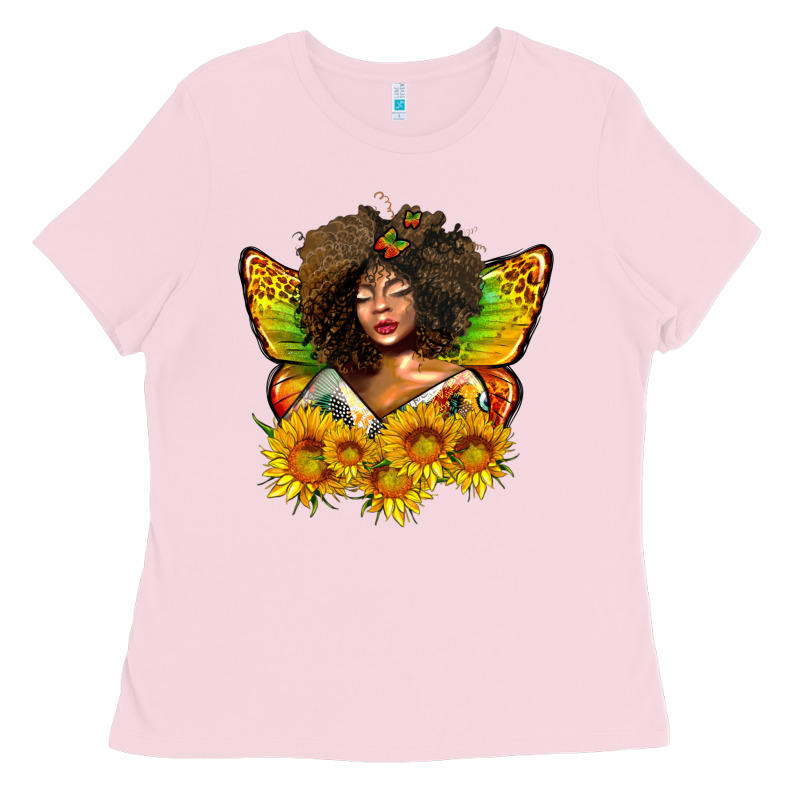 Butterfly Afro Woman Juneteenth Ladies Tee by AdoDesignShop | Teevron