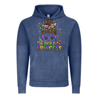 Vintage Denim bead princess messy bun mardi gras Vintage Hoodie - MaliasSmallBusiness