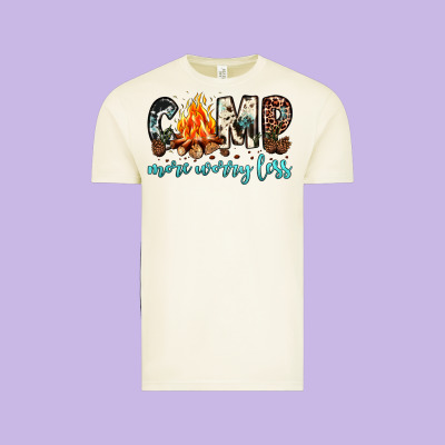 Camp More Worry Less Vintage Tee Designed By Jahusdesignshop