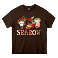 Chocolate Brown tis the season baseball Heavy Core Tee - Jasminsmagicworld