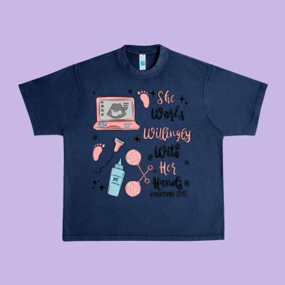 She Works Willingly With Her Hands Urban Heavy Tee Designed By Maliassmallbusiness