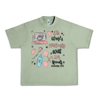 Oil Green she works willingly with her hands Urban Heavy Tee - MaliasSmallBusiness