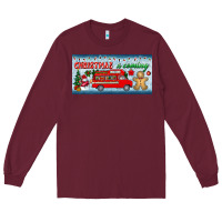 Burgundy christmas is coming license plate Long Sleeve Tee - BundleAndBundleShop
