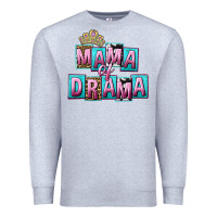 Heather Grey Mama of Drama Mother's Day Premium Sweatshirt - CowGirlArtShop