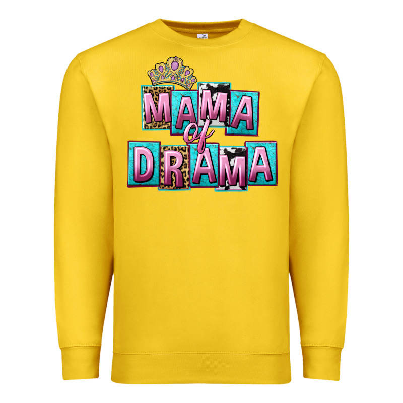Mama Of Drama Mother's Day Premium Sweatshirt by CowGirlArtShop | Teevron